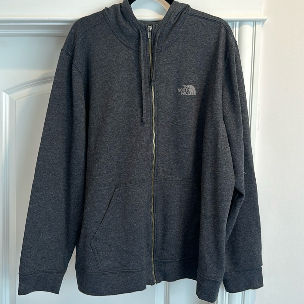 Men’s XXL North Face Like New Black Charcoal Hoodie Zip Up Comfort